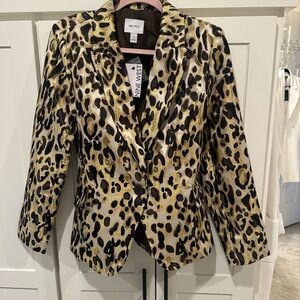 Nine West Leopard Print Jacquard Blazer